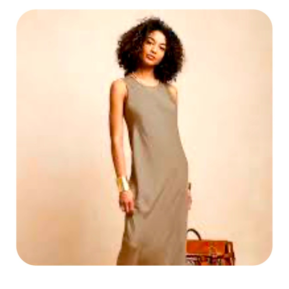 Banana Republic “Midi Slip Dress” S/olive green